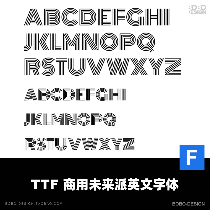 英文免费可商用字体简约潮流线条未来海报标题PS平面设计师素材ai - 图0