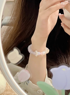 芋泥奶冻~紫罗兰玉髓手链