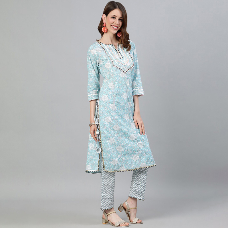 印度进口女装特色民族风旁遮比3件套纯棉印花薄款 2色可选 12050-图1