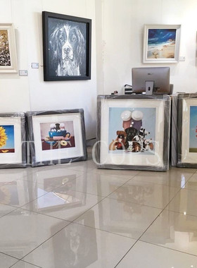 英国艺术家Doug Hyde 小狗可爱温馨正品限量版画 欧美画框挂画