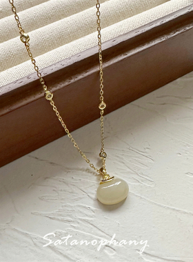 新中式和田玉钱袋福袋S925女项链