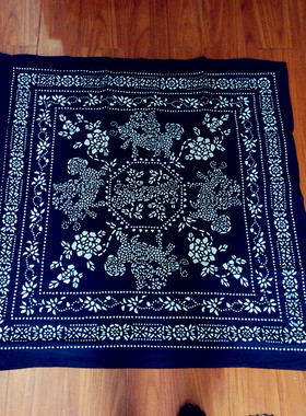 乌镇特产特色蓝印花布手工艺正方形90厘米*90厘米桌布台布古典
