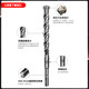 Speed drill round handle cross four-edged electric hammer impact drill bit
