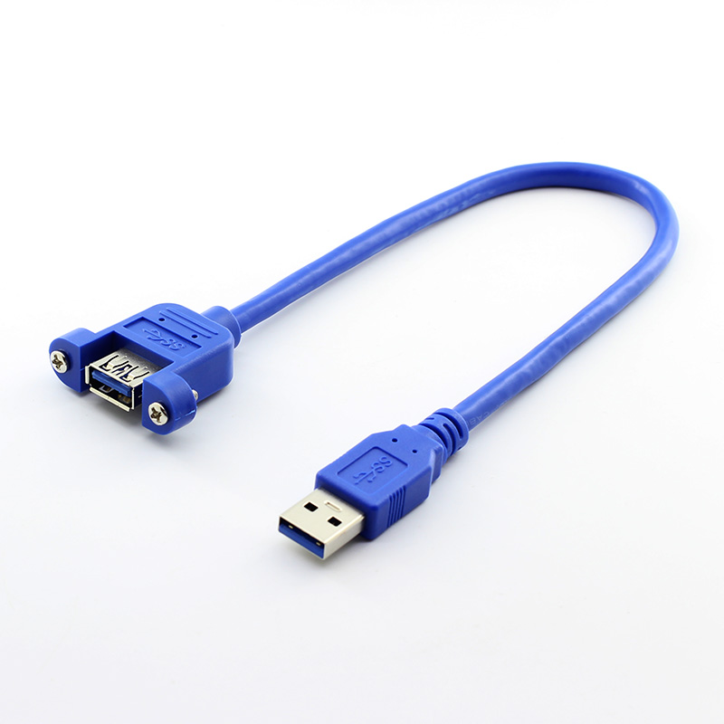 USB3.0AM转AF公对母带耳朵螺孔工控机箱加延长连接数据线 0.3-3米 - 图2