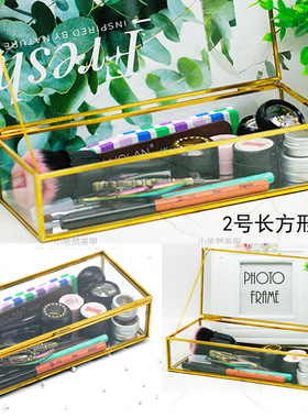 ins美甲工具玻璃铜边化妆刷创意
