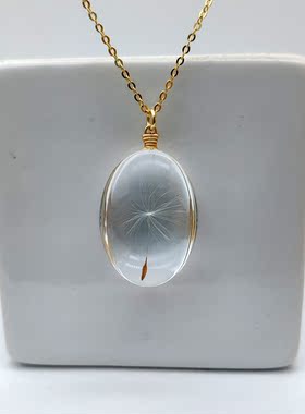原创蒲公英镀金项链女文艺时尚