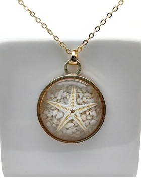 原创海星夜光镀金项链女创意气质