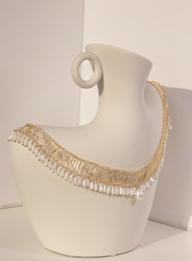 复古蕾丝项链锁骨链设计师原创法式优雅小众气质高级感珍珠925银