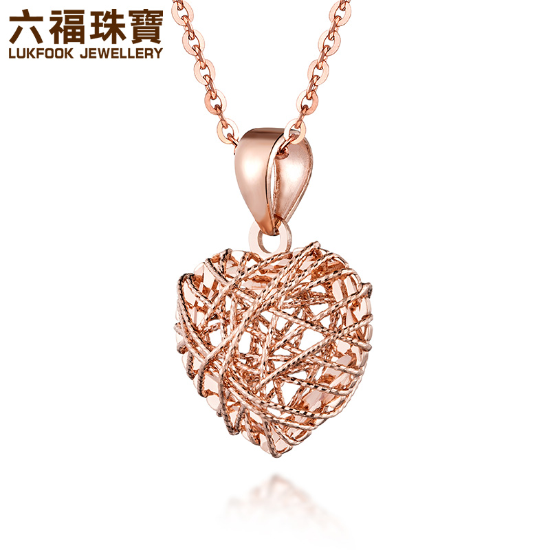 金项链吊坠女款心形白 L18TBKP0051W 金吊坠不含链 六福珠宝 18K K 金项链吊坠女款心形白 L18TBKP0051W 金吊坠不含链 六福珠宝 18K K