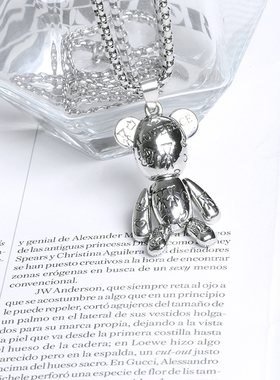 爆款暴力熊钛钢毛衣链吊坠男女