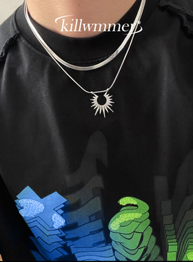 原创双层叠戴太阳花项链