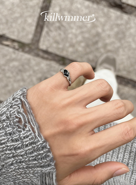 复古925银戒指男女暗黑朋克日韩