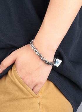 环环相扣编织钛钢手链