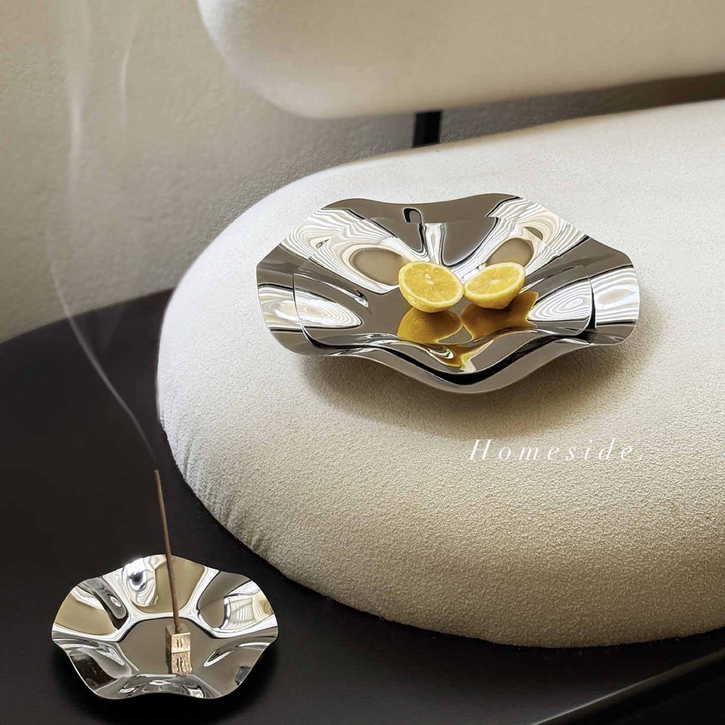 Homeside荷叶边不锈钢盘北欧极简波浪盘果盘香薰首饰多功能收纳盘,淘宝优惠券,粉丝福利购,淘宝优惠卷