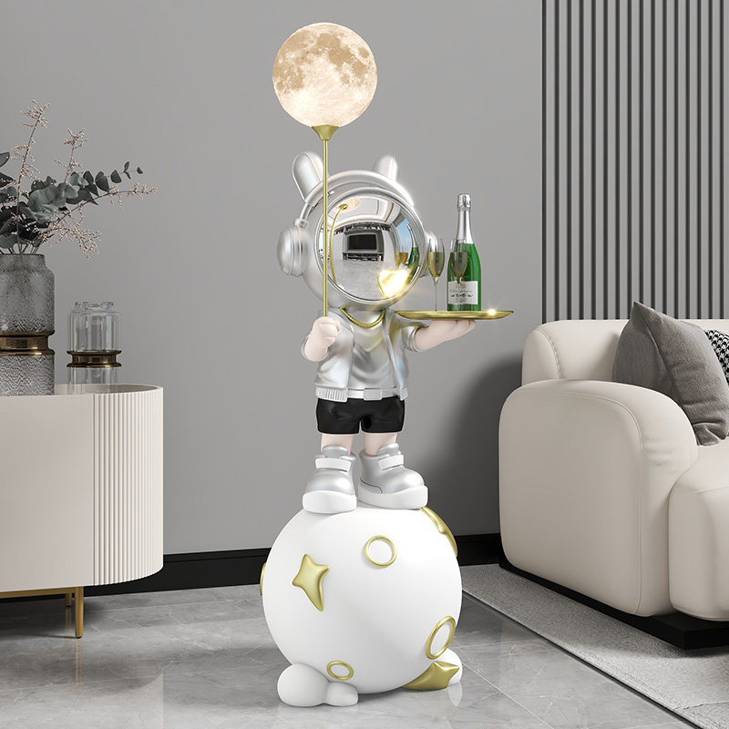 创意轻奢太空人宇航员桌面摆件家居客厅儿童房月球台灯酒柜礼物,淘宝优惠券,粉丝福利购,淘宝优惠卷