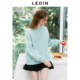 Leding round neck loose sweatshirt 2025 spring new style smudged large picture printed top Korean style fresh blue sweatshirt