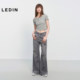 ພາກຮຽນ spring ແລະ summer ແບບໃຫມ່ lace bow ພິມ jeans ກາງເກງຊື່ C1HAF2175