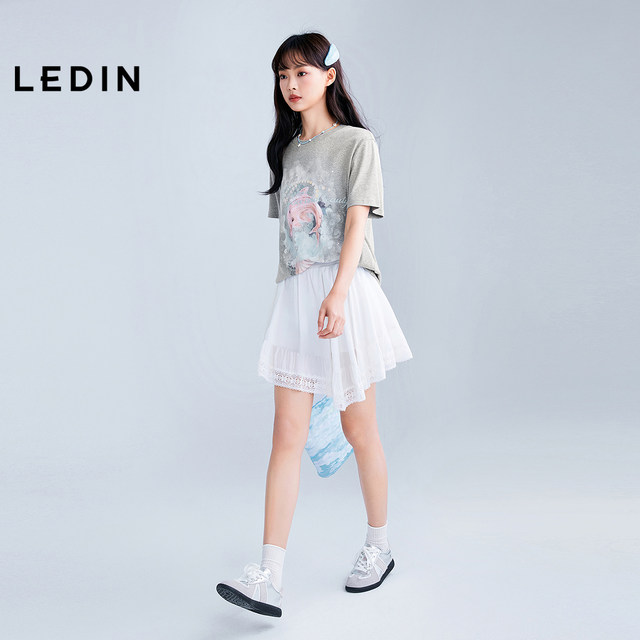ປ່ອຍໃຫ້ເສື້ອຍືດ Marine Element Summer New Cartoon Print Loose Short Sleeve C1CNF2407