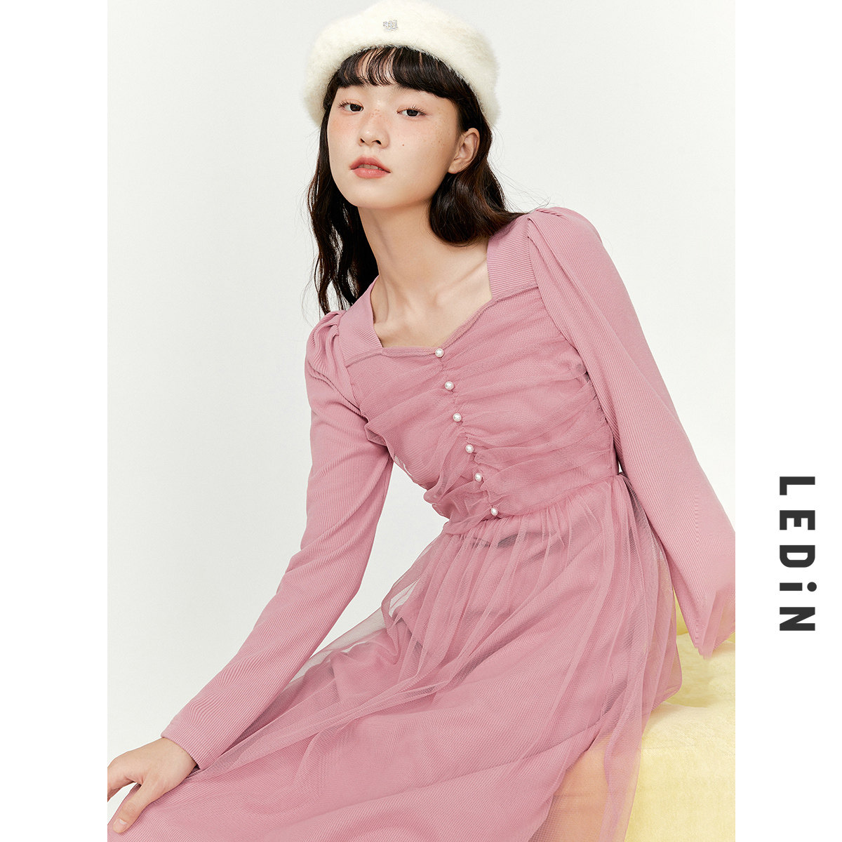 【9.27上新】乐町优雅拼接2021连衣裙 乐町连衣裙