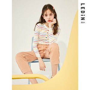 乐町炫彩纽扣针织衫●19冬季新款甜美三色毛衣女宽松秋冬款打底衫