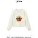 Shopping mall same style LeDing cooperation series biscuit printed short sweatshirt C2CRE3316