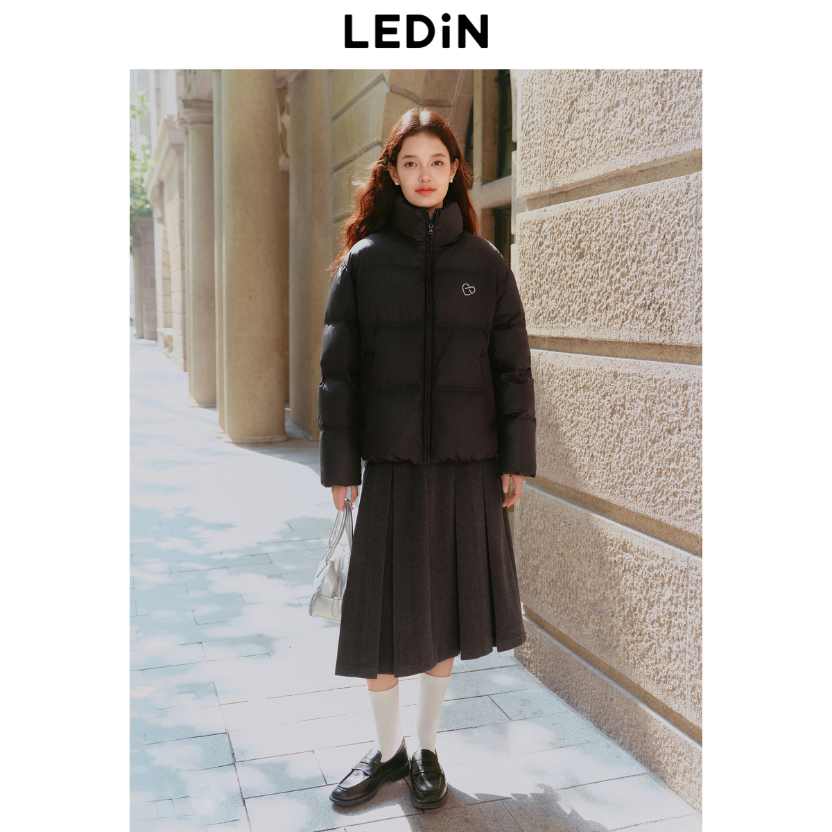 【珍珠羽绒】乐町立领面包羽绒服2024年冬季新款宽松保暖柔软外套