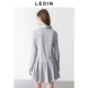 Leding layered fake two-piece shirt skirt 25 spring new loose pleated skirt intellectual long-sleeved Polo skirt