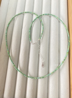 天然原矿绿松石个性简约项链女款