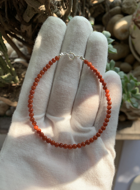 天然南红玛瑙细款中国风红手链女