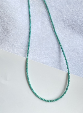 天然原矿绿松石项链简约锁骨链女