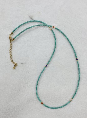 新中式天然绿松石南红极细项链