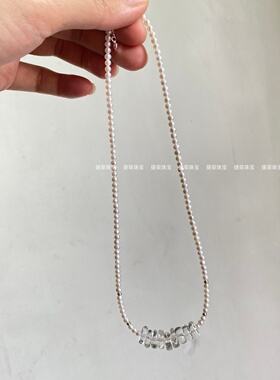 小众轻奢珍珠白水晶吊坠锁骨链女