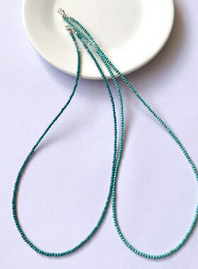 天然绿松石小众设计感项链女细款