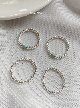 925纯银素圈戒指简约指环弹力款