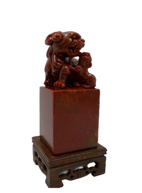 寿山石母子貔貅印章玉印篆刻礼品