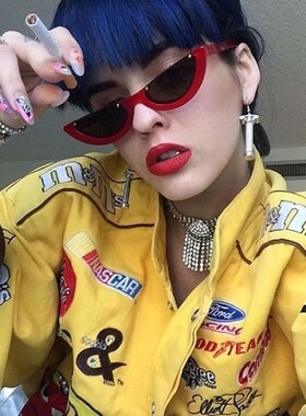 墨镜复古风切边百搭半框太阳镜