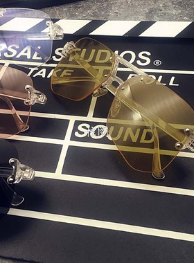 墨镜不规则透明太阳镜李小璐同款