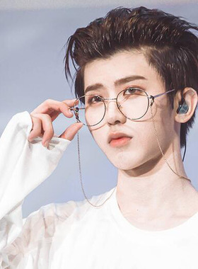 链条复古风圆框眼镜蔡徐坤同款