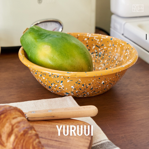 [YURUUI设计师]韩国EDING搪瓷泼墨水果盆水果碗料理盆 - 图3