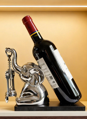 轻奢陶瓷大象红酒架摆件乔迁礼物
