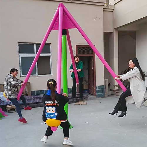 网红多人跷跷板游乐设施景区多人旋转跷跷板户外无动力游乐设备厂 - 图2