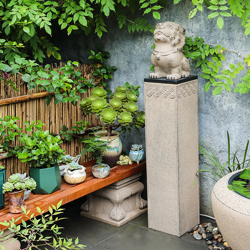 新中式拴马桩貔貅麒麟仿古石雕庭院花园装饰布置小院复古造景摆件 - 图1