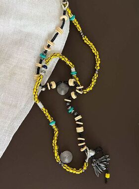 世界风手工长串珠长款多圈项链复古串珠项链