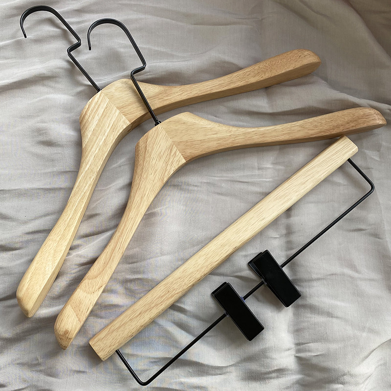 高档橡木胡桃色实木衣架清漆男士男装店复古色防滑木质木头衣挂衣,淘宝优惠券,粉丝福利购,淘宝优惠卷