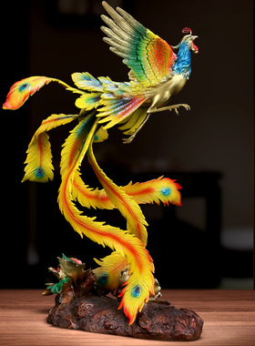 吉善缘全铜凤凰家居客厅乔迁礼品