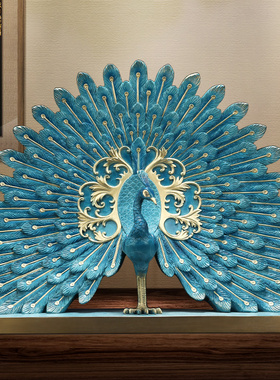 吉善缘 《富贵荣华》全铜孔雀摆件 结婚客厅家居装饰工艺礼品0375