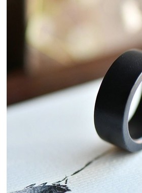 缘鼎玉器新疆天然和田玉戒指墨玉黑羊脂玉石男女方戒一细指环