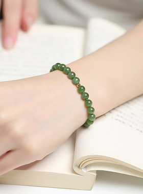 天然和田玉羊脂白玉青玉烟紫藕粉碧玉石手串珠女 批发半成品供货