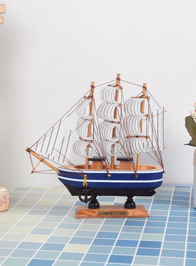 木质家居客厅桌面小摆设帆船模型