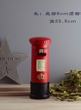 复古风树脂个性桌面工艺品电话亭